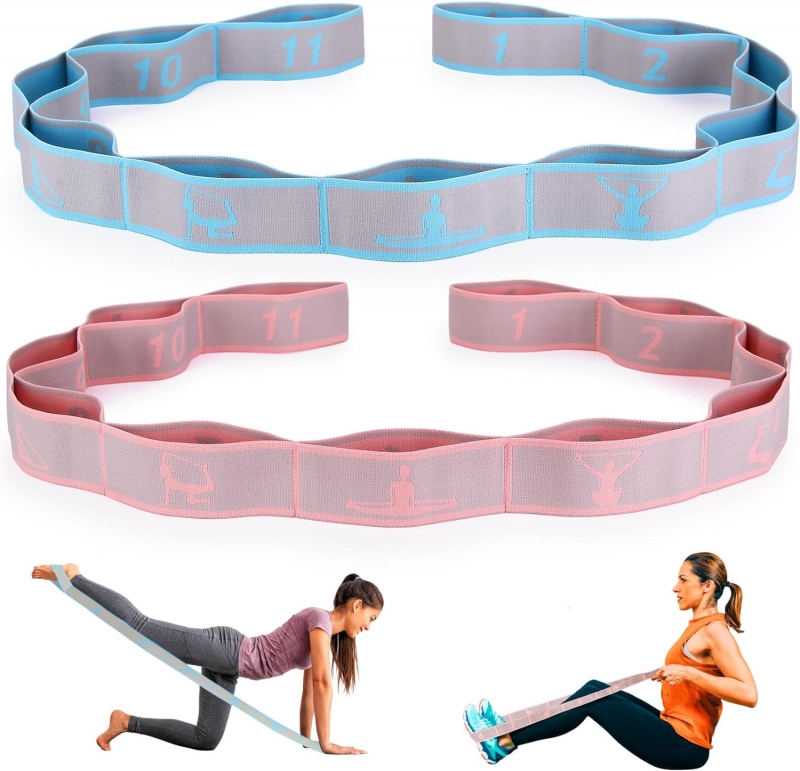 Elastic Yoga Stretching Strap with Loops SL-YG006